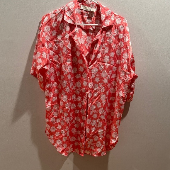 Victoria's Secret Other - Vintage Victoria's Secret Coral Floral Sleep Shirt Dress P/S